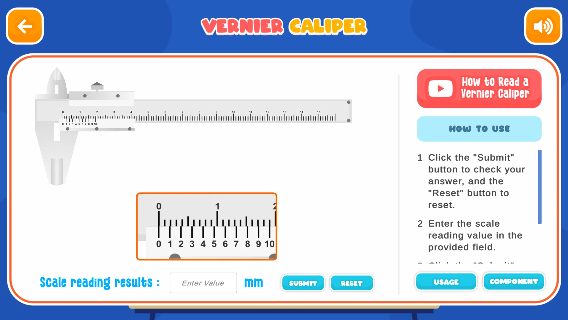 Physics Micrometer and Caliper screenshot