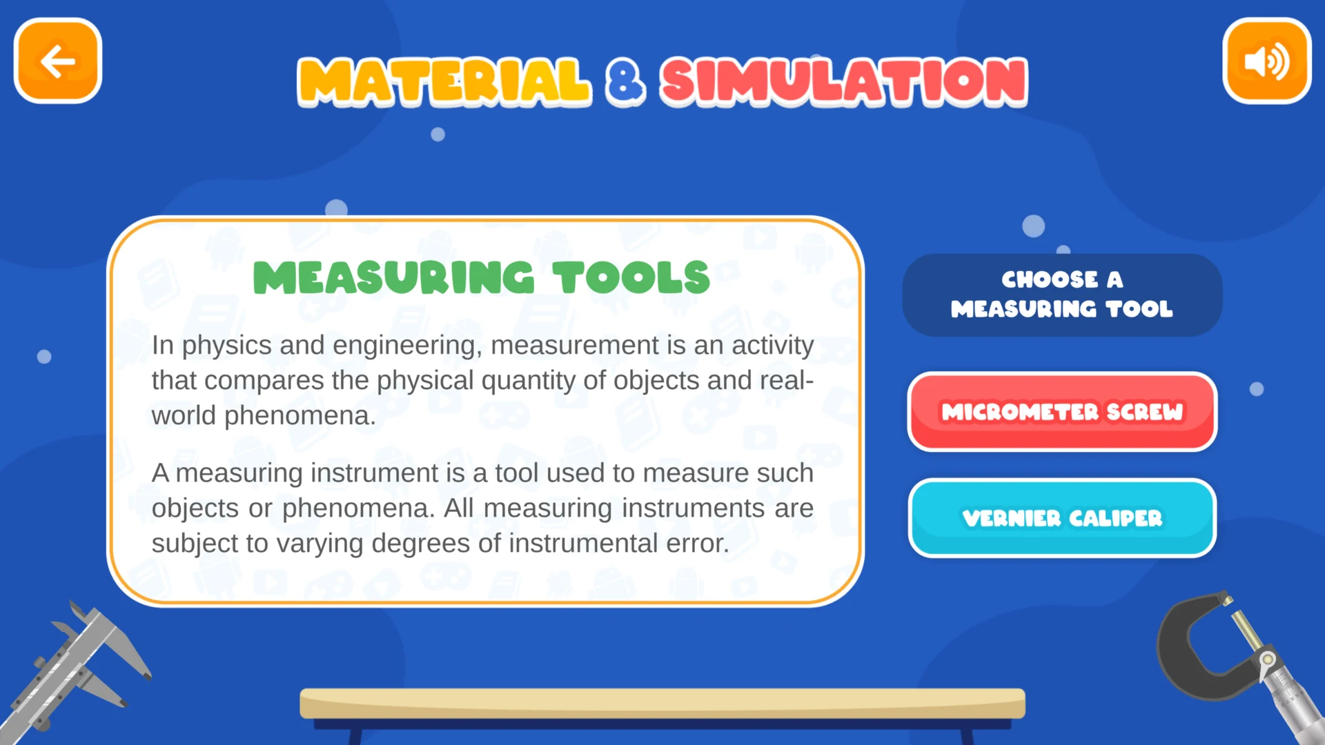 Physics Micrometer and Caliper screenshot