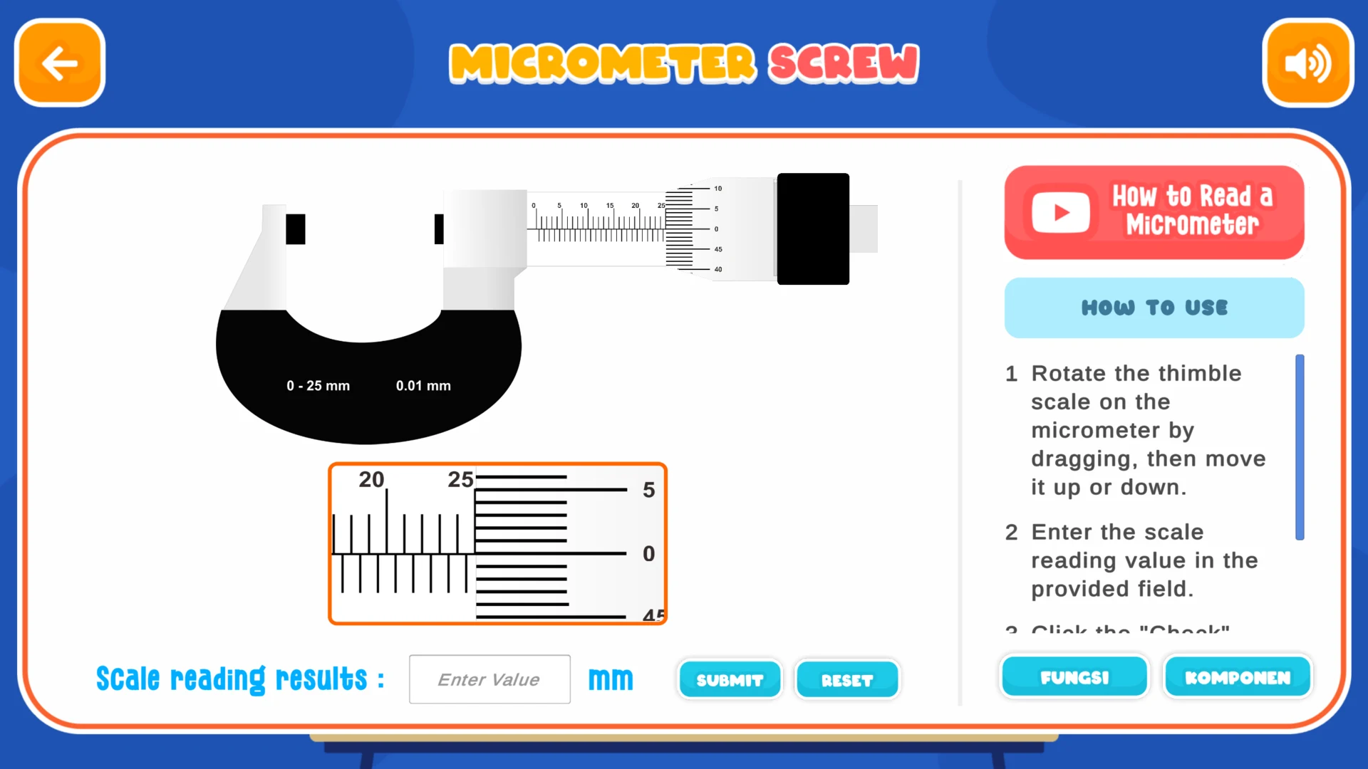 Physics Micrometer and Caliper screenshot